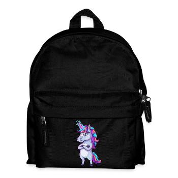 Genervtes Einhorn: Glitzer & Zorn! - Kinder Rucksack - Schwarz - Vorne