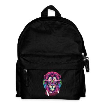 Funny Lion Football Fan - Kids' Backpack - black - Front