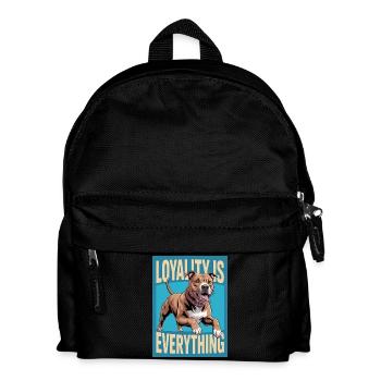 Pitbull with lettering "Loyalty is everything" - Kids' Backpack - black - Front