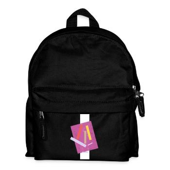 Abstrakte Farbige Linien Komposition - Kinder Rucksack - Schwarz - Vorne