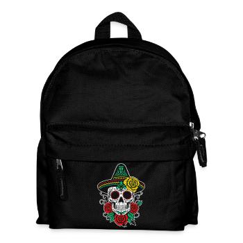 Crâne en sucre mexicain Sombrero roses - Sac à dos Enfant - noir - Devant