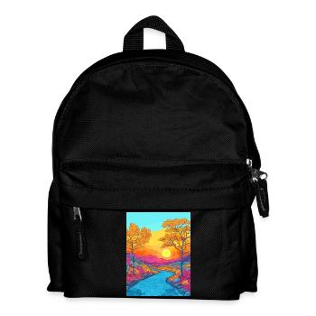 Scène de paysage d’automne vif - Sac à dos Enfant - noir - Devant