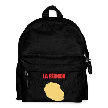 Reunion Island Golden Map T-shirt - Kids' Backpack - black - Front