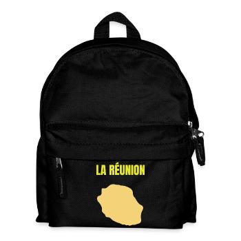 Reunion Island Golden Map T-shirt - Kids' Backpack - black - Front