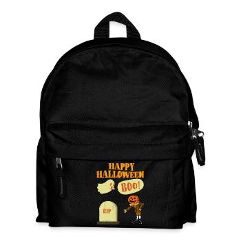 Halloween dessin animé citrouille fantôme - Sac à dos Enfant - noir - Devant