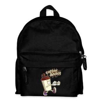 Coffee Addict ,Cartoon Cartoon - Kids' Backpack - black - Front