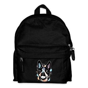 Boston Terrier - Kinder Rucksack - Schwarz - Vorne