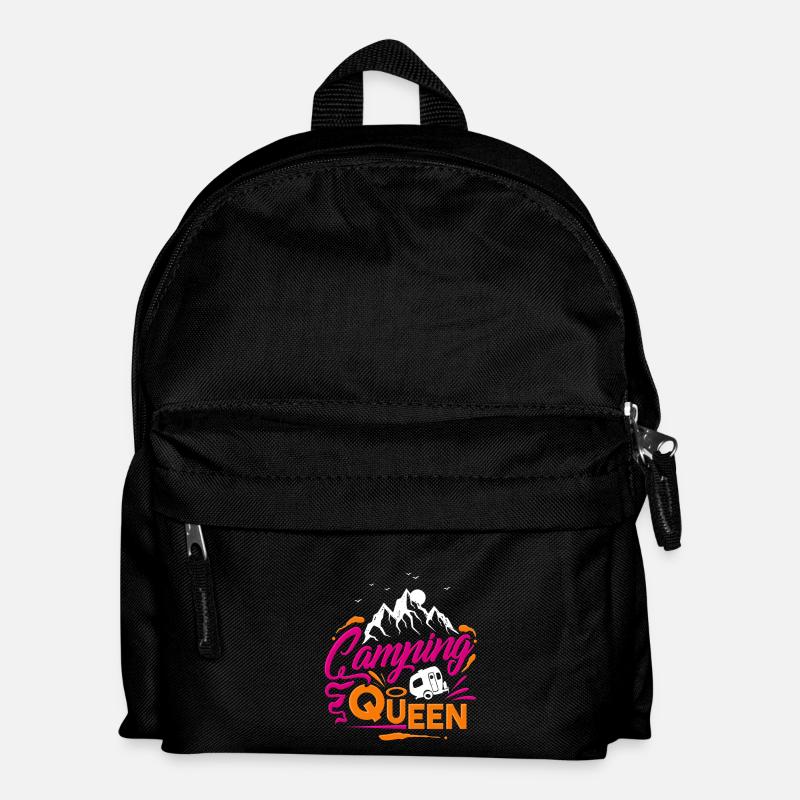 Camping Queen - Kinder Rucksack - Schwarz