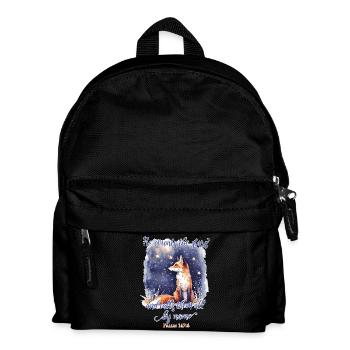 Fox Bible Verse Christian - Kids' Backpack - black - Front