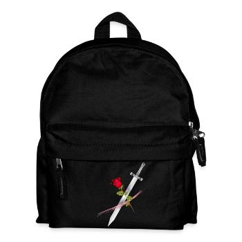 Sword with Rose – Symbolic Power and Elegance - Kids' Backpack - black - Front