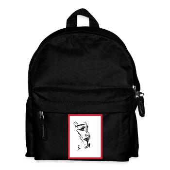 Encre de portrait féminine - Sac à dos Enfant - noir - Devant