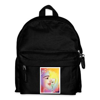 Profil coloré qui sirote - Sac à dos Enfant - noir - Devant
