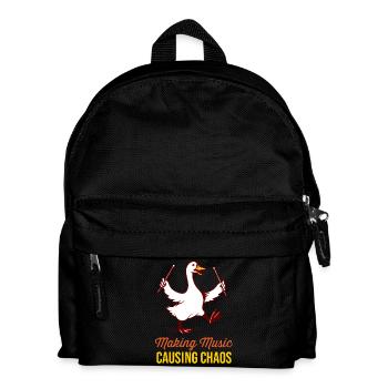 Funny Drummer Goose: Musikalisches Chaos - Kinder Rucksack - Schwarz - Vorne