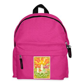 Psychedelische Pilze in groovy Farben der 70er - Kinder Rucksack - Fuchsia - Vorne