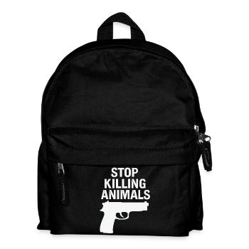 Stop Animal Murder – Statement Shirt - Kids' Backpack - black - Front