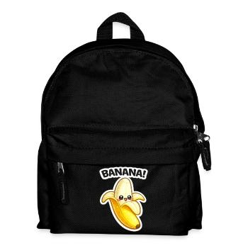 Kawaii Banane Cartoon Aufdruck - Kinder Rucksack - Schwarz - Vorne