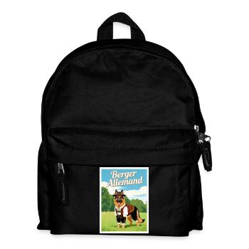 Berger Allemand en costume bavarois - Sac à dos Enfant - noir - Devant
