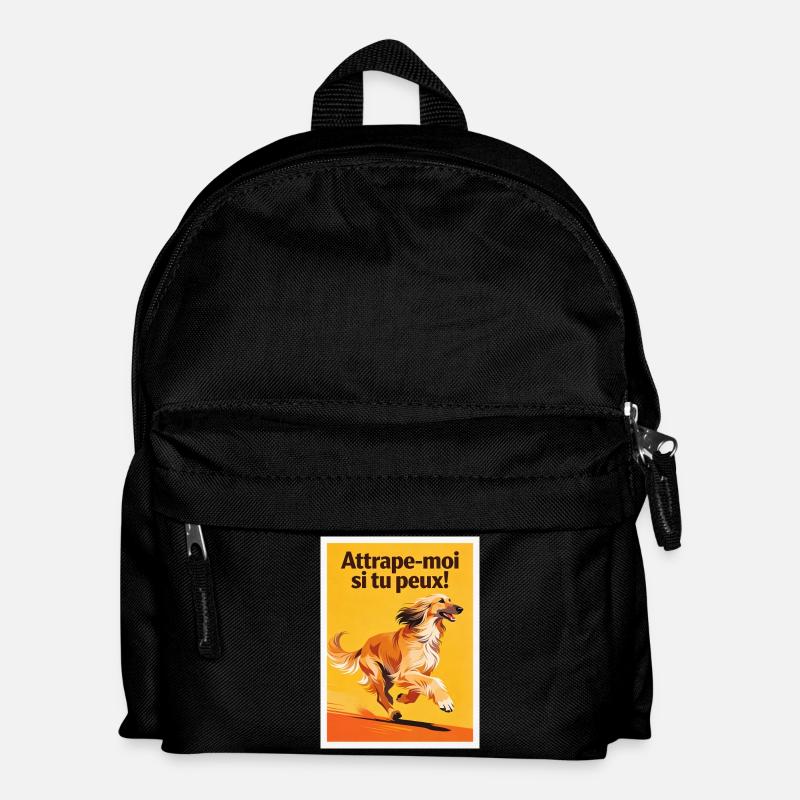 Afghan Hound: Catch me if you can - Kids' Backpack - black