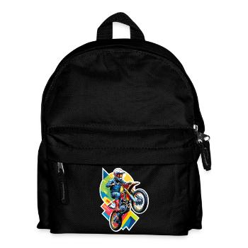 Motocross-Motorrad-Cross-Trial-Enduro-Freestyle - Kinder Rucksack - Schwarz - Vorne