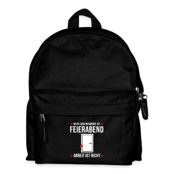 Mein Lieblingswort ist Feierabend Lustiges Design - Kinder Rucksack - Schwarz - Vorne