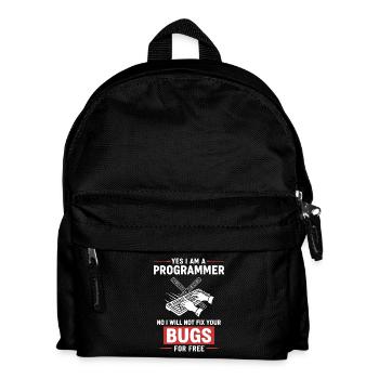 Humor Fixed Programmer No Bugs - Kids' Backpack - black - Front