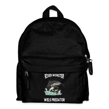 Angeln von Flusswelsen - Kinder Rucksack - Schwarz - Vorne
