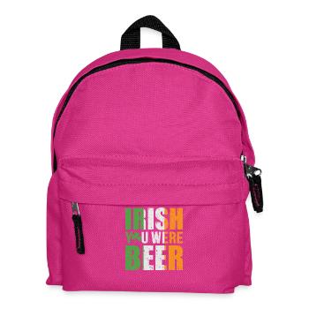 Irish You Were Beer St. Patrick's Day Design - Kids' Backpack - fuchsia - Front