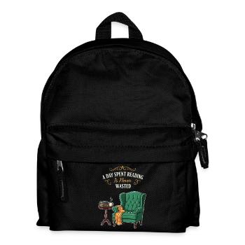 Reading Book Humor Quote Day Spent Reading - Kids' Backpack - black - Front