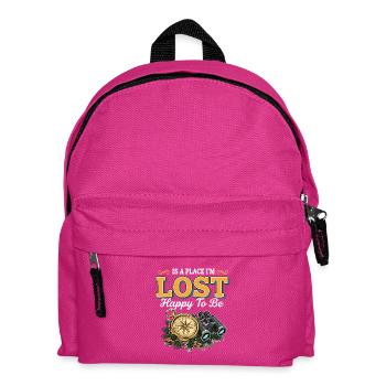 Camping Adventure Humor Lost Happy To Be Vintage - Kids' Backpack - fuchsia - Front