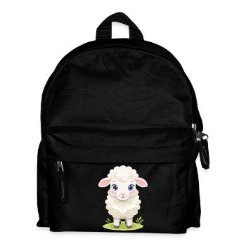 Kuschellamm auf grüner Weide - Kinder Rucksack - Schwarz - Vorne