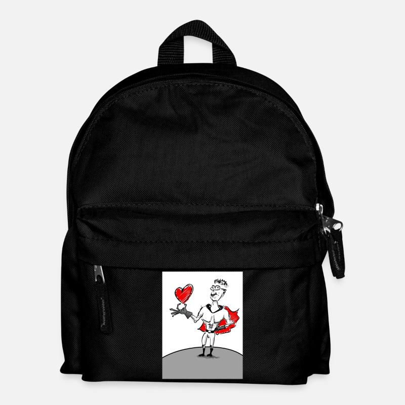 Herzheld: Superheld mit Herz - Kinder Rucksack - Schwarz