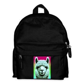 Alpaka - Kinder Rucksack - Schwarz - Vorne