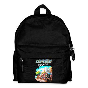 Guinea Pig Adventures in Santorini Greece - Kids' Backpack - black - Front