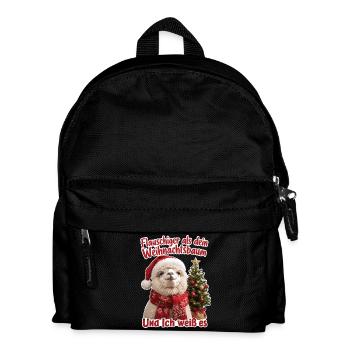 Flauschiger als dein Weihnachtsbaum - Kinder Rucksack - Schwarz - Vorne
