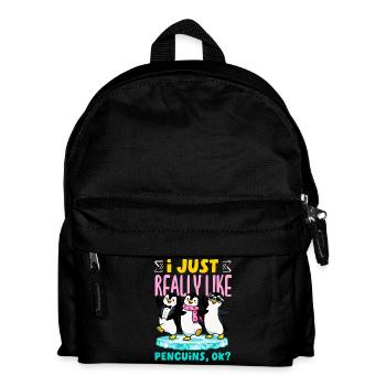 Süßer Pinguin - Geschenk für Pinguin Liebhaber - Kinder Rucksack - Schwarz - Vorne