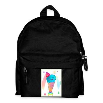 Kunterbunte Kawaii-Eiscreme - Kinder Rucksack - Schwarz - Vorne