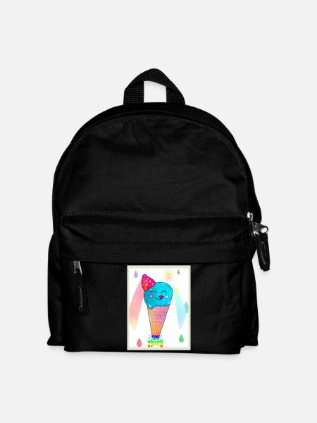 Kunterbunte Kawaii-Eiscreme - Kinder Rucksack - Schwarz