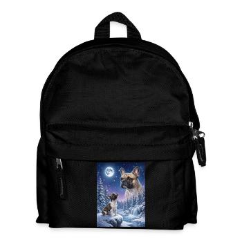 Howling to the Moon Dog French Bulldog - Kids' Backpack - black - Front