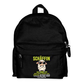 Schäffin - Lustiges Schaf Design für Chefinnen - Kinder Rucksack - Schwarz - Vorne