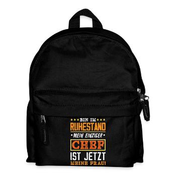 Ruhestand Chef Meine Frau - Kinder Rucksack - Schwarz - Vorne