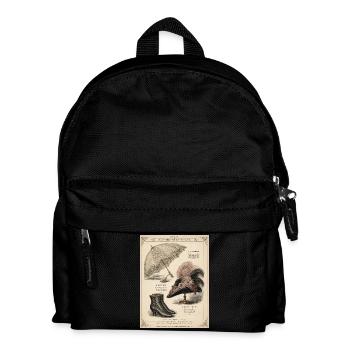 Viktorianischer Sonnenschirm und Vintage-Zubehör - Kinder Rucksack - Schwarz - Vorne