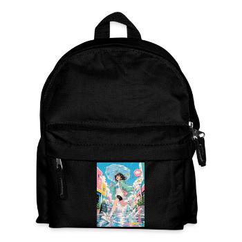 Happy rainy day in pastel colors - Kids' Backpack - black - Front