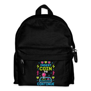 Insert Coin To Continue Retro Gaming - Kids' Backpack - black - Front