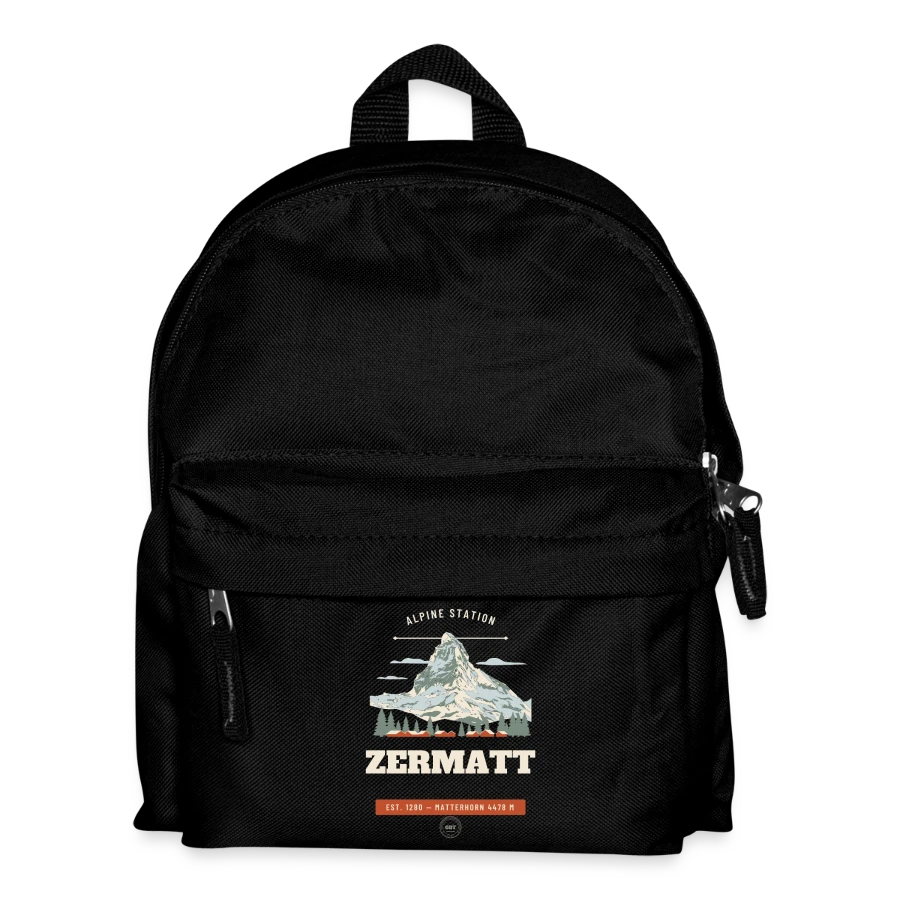 Zermatt badge on a kids' backpack, black