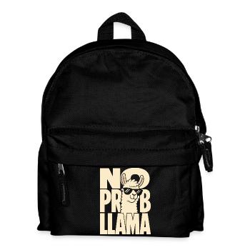 No Prob Llama – Cooles Lama mit Sonnenbrille - Kinder Rucksack - Schwarz - Vorne
