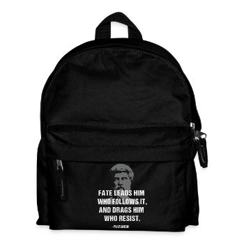 Fate Leads: Plutarch-Zitat-Grafik-T-Shirt - Kinder Rucksack - Schwarz - Vorne