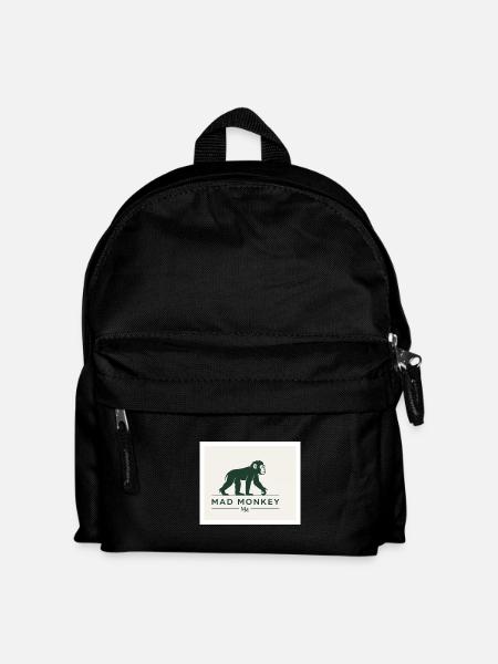Mad Monkey Vintage Logo Illustration - Kids' Backpack - black