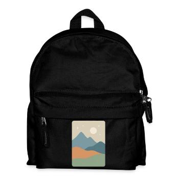 Minimalistische Berglandschaft – Gelassenheit - Kinder Rucksack - Schwarz - Vorne