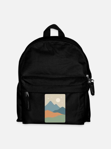 Minimalist mountain landscape – Serenity - Kids' Backpack - black