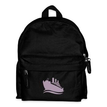 Silhouette de bateau de croisière mer minimaliste - Sac à dos Enfant - noir - Devant